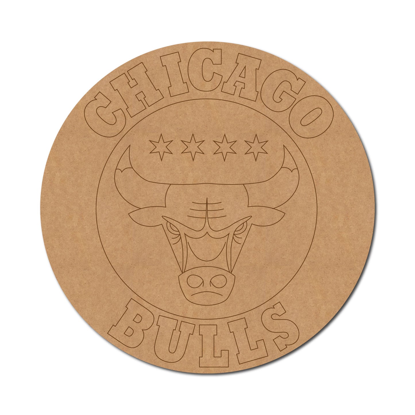 Chicago Bulls Logo Basketball Pre Marked MDF Design 1