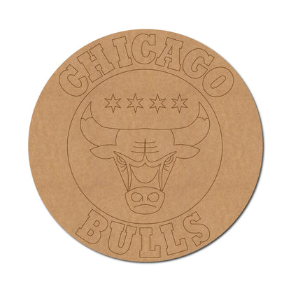 Chicago Bulls Logo Basketball Pre Marked MDF Design 1