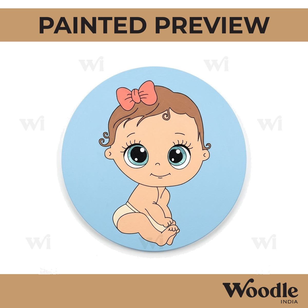 Child Pre Marked Round Base MDF Design 1
