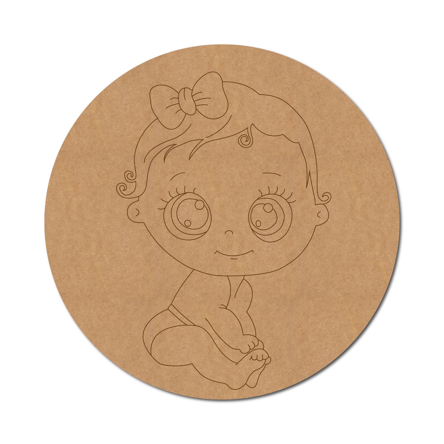 Child Pre Marked Round Base MDF Design 1