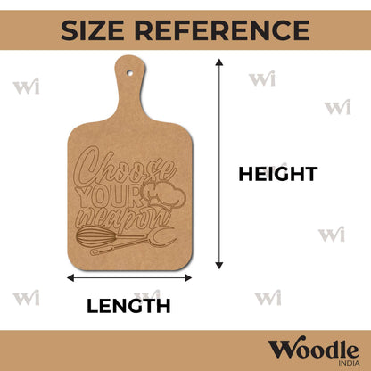 Choose Your Weapon Pre Marked Chopping Board MDF Design 1
