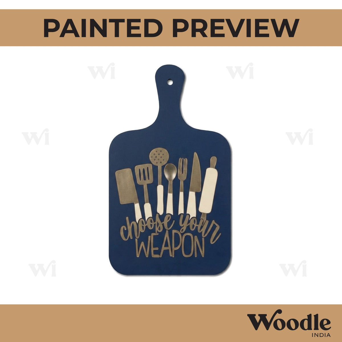 Choose Your Weapon Pre Marked Chopping Board MDF Design 2