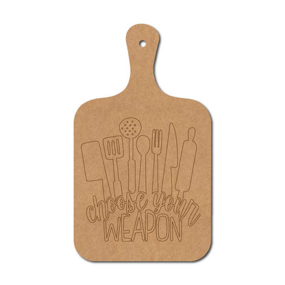 Choose Your Weapon Pre Marked Chopping Board MDF Design 2