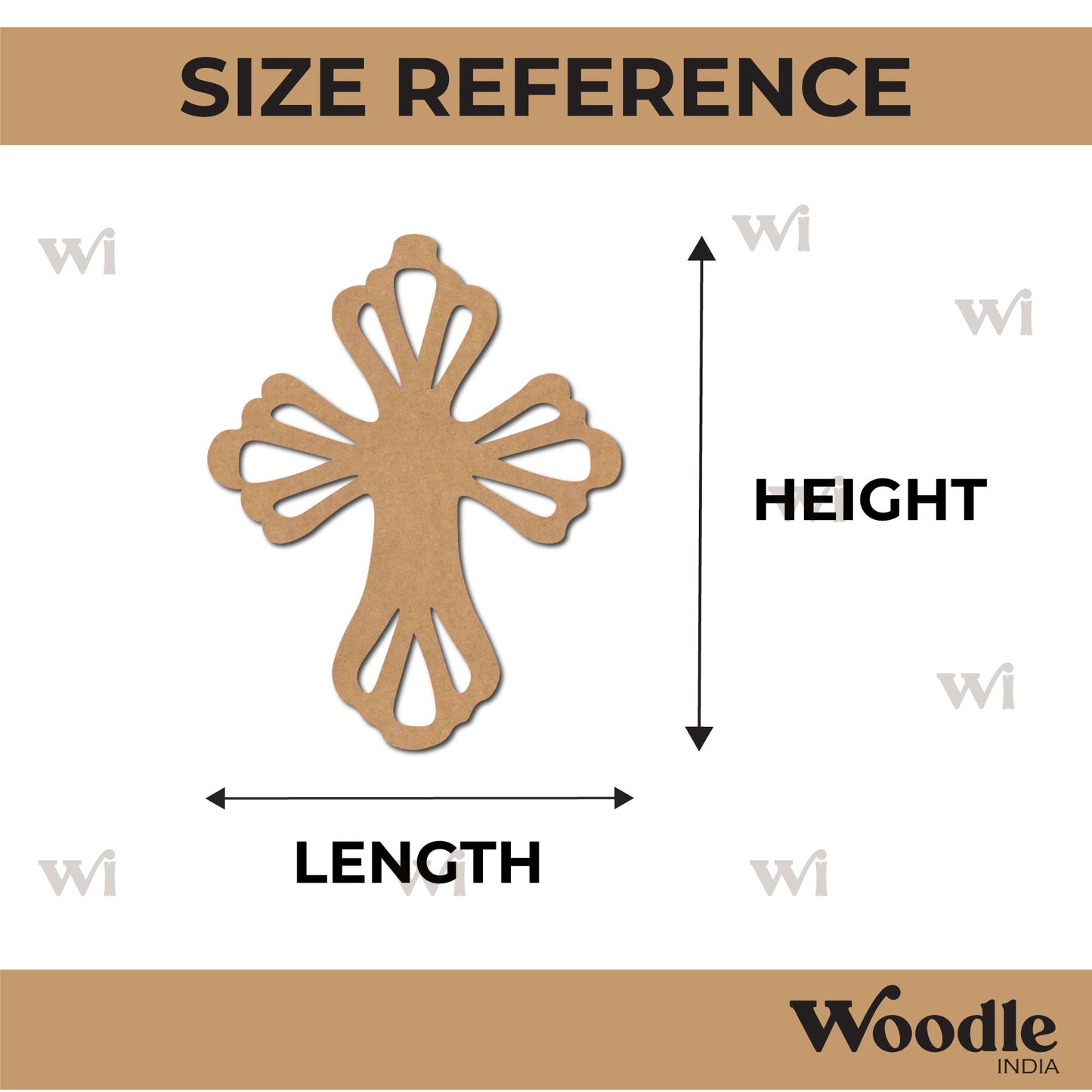Christian Cross Cutout MDF Design 3