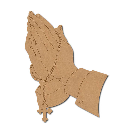 Christian Prayer Hands Rosary Pre Marked MDF Design 1