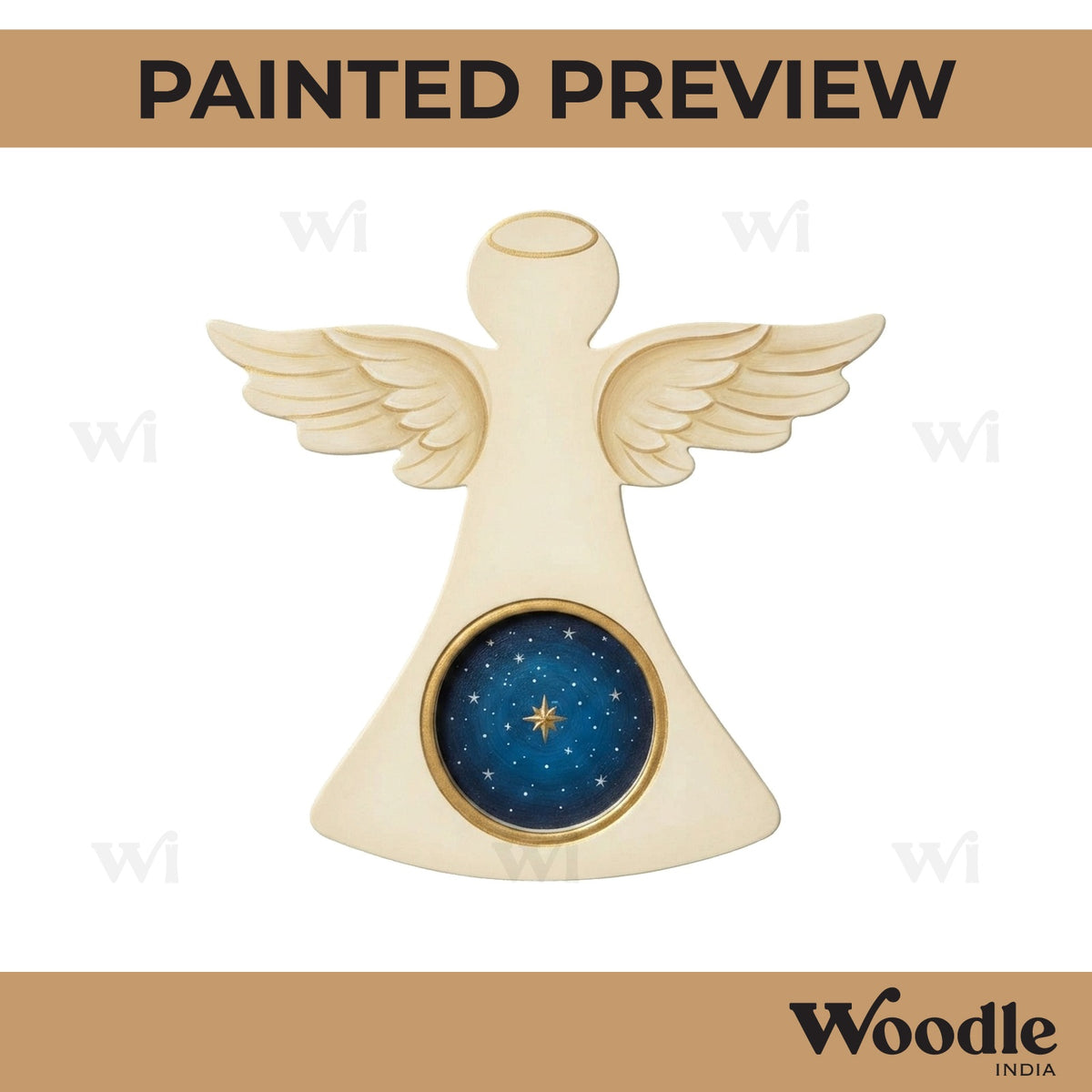 Christmas Angel Diya Tealight Holder MDF Design 1