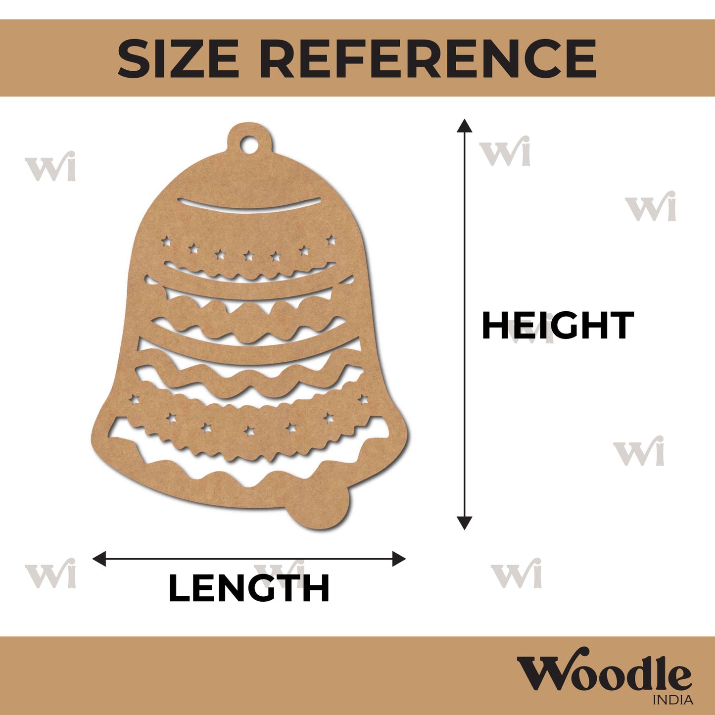 Christmas Bell Cutout MDF Design 1