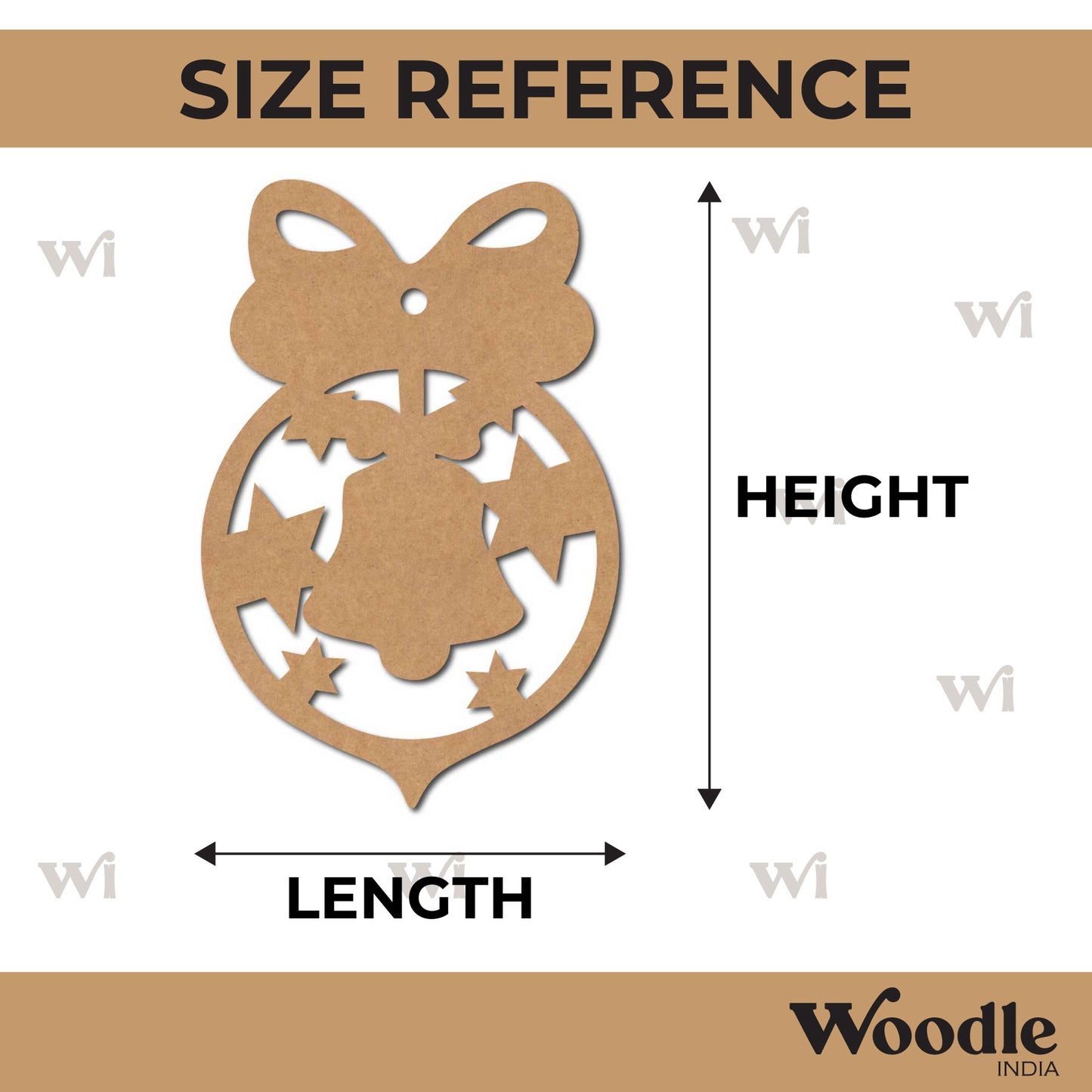 Christmas Bell Ornament Cutout MDF Design 1