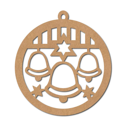 Christmas Bells Ornament Cutout MDF Design 1