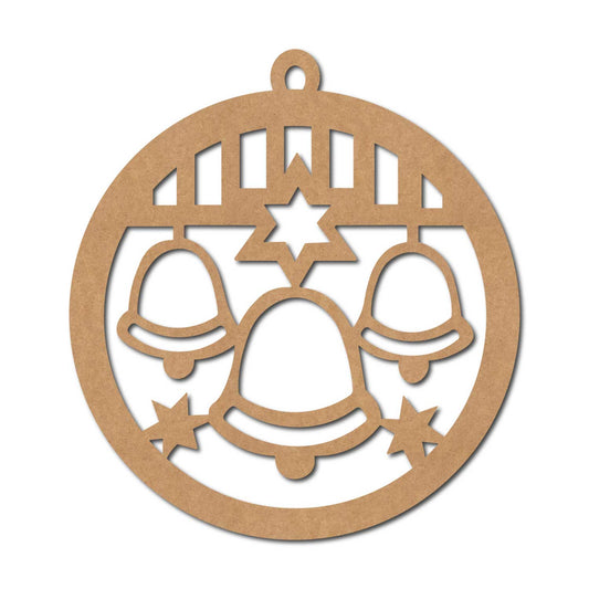 Christmas Bells Ornament Cutout MDF Design 1