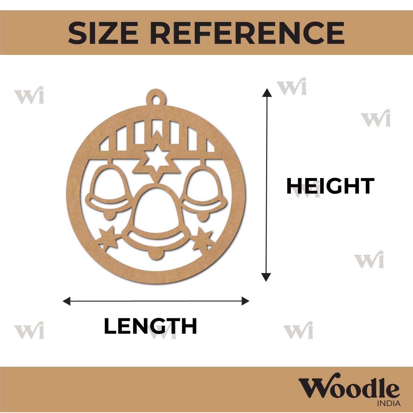 Christmas Bells Ornament Cutout MDF Design 1