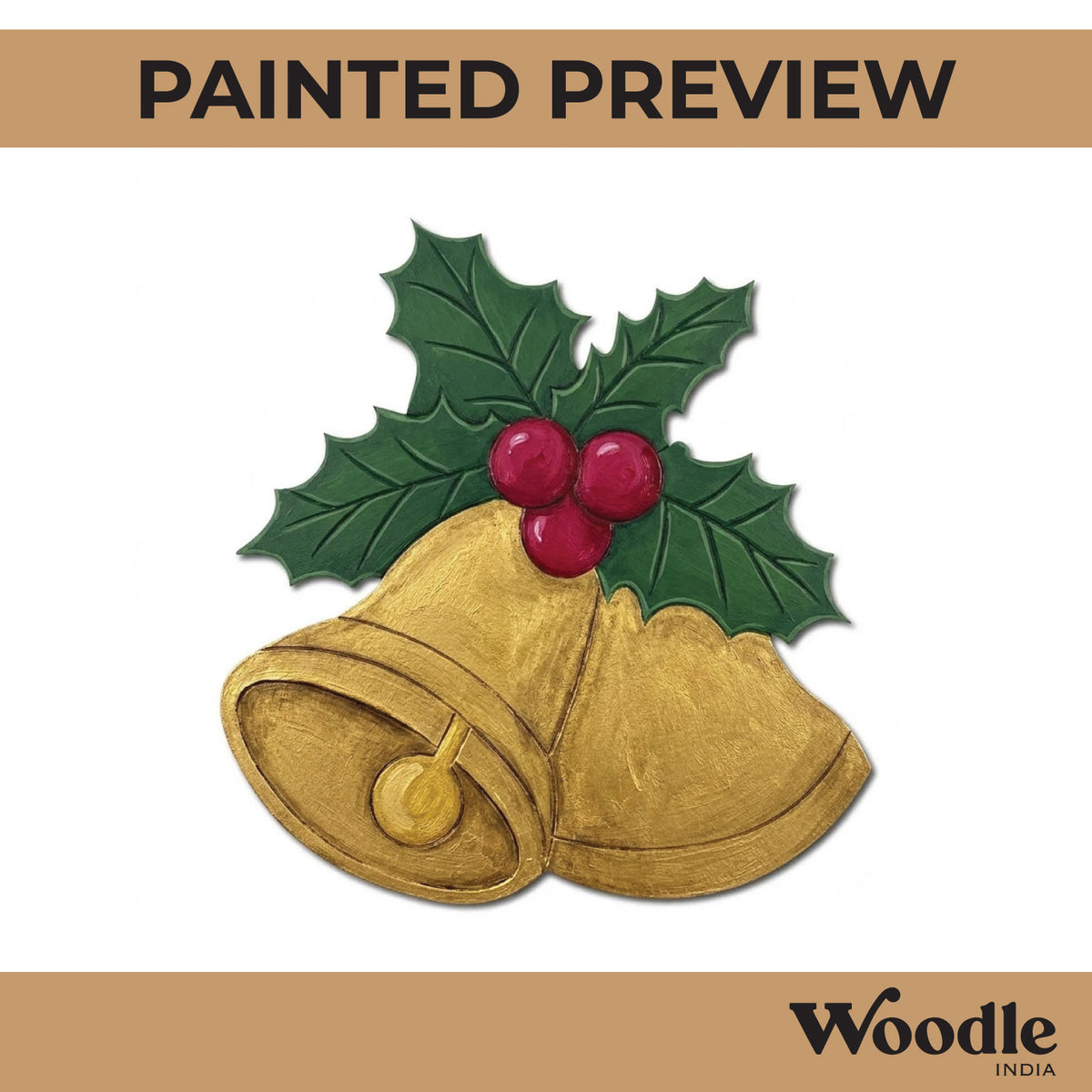 Christmas Bells Pre Marked MDF Design 1