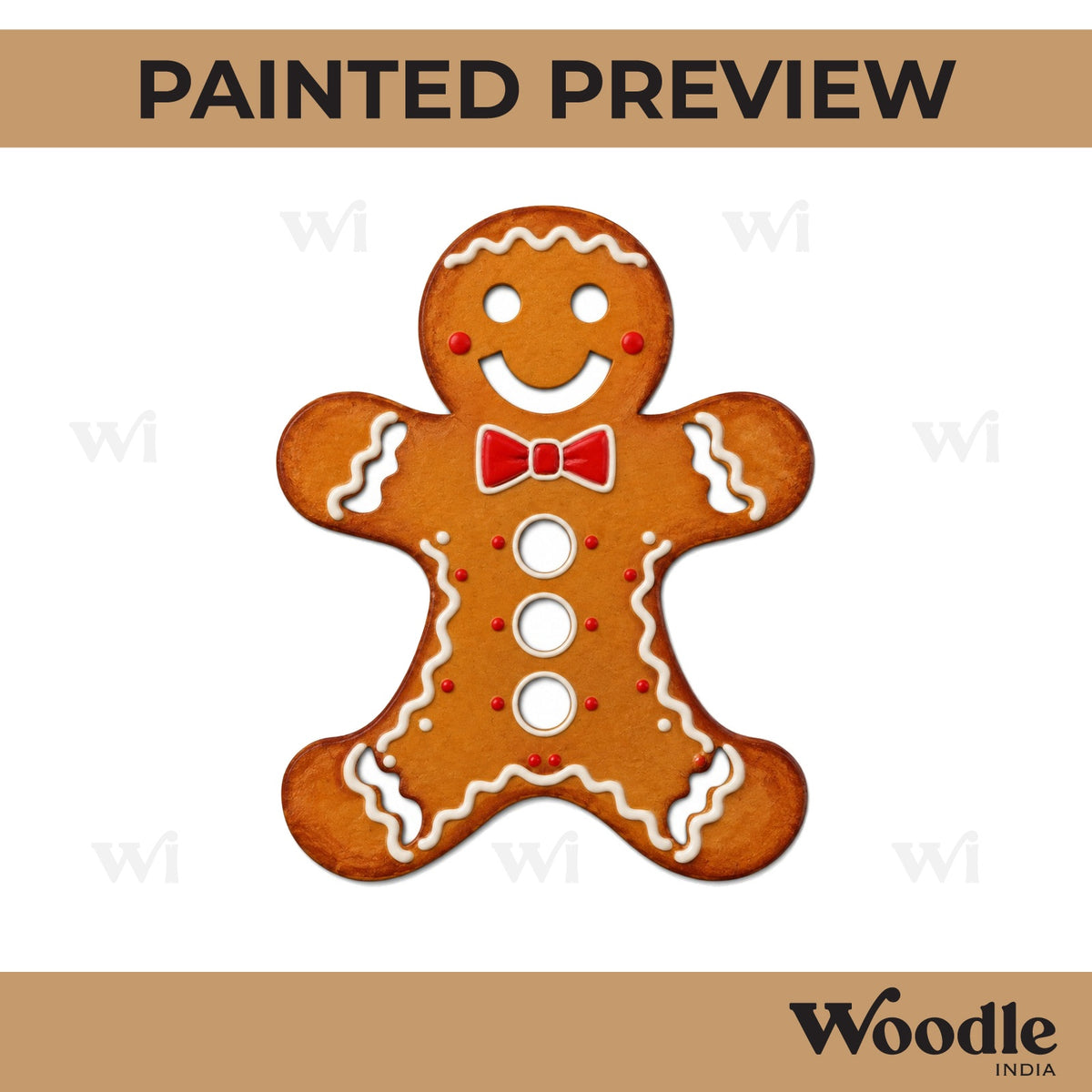 Christmas Gingerbread Cookie Cutout MDF Design 3