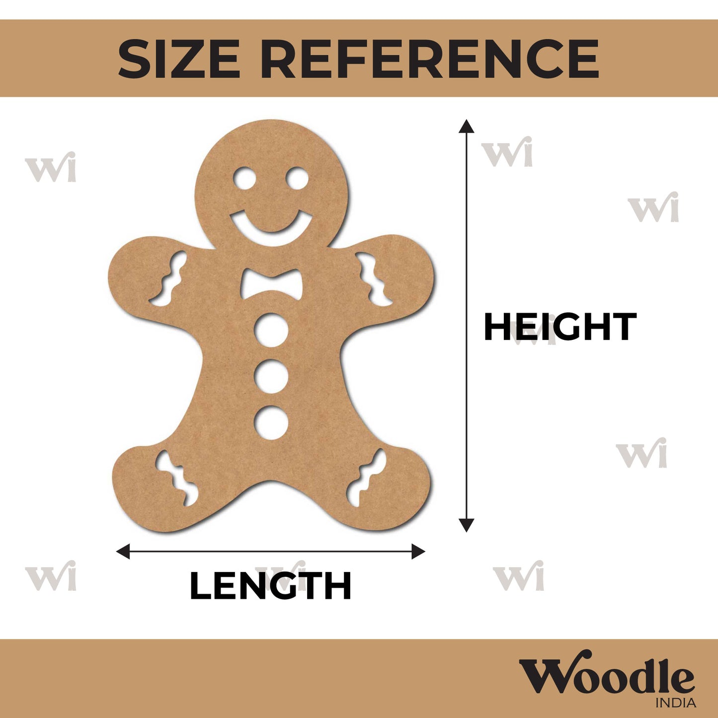 Christmas Gingerbread Cookie Cutout MDF Design 3