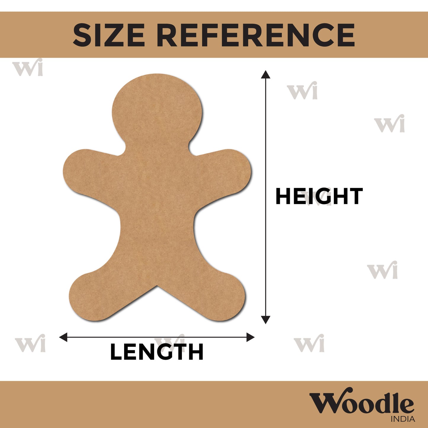 Christmas Gingerbread Man Cutout MDF Design 1