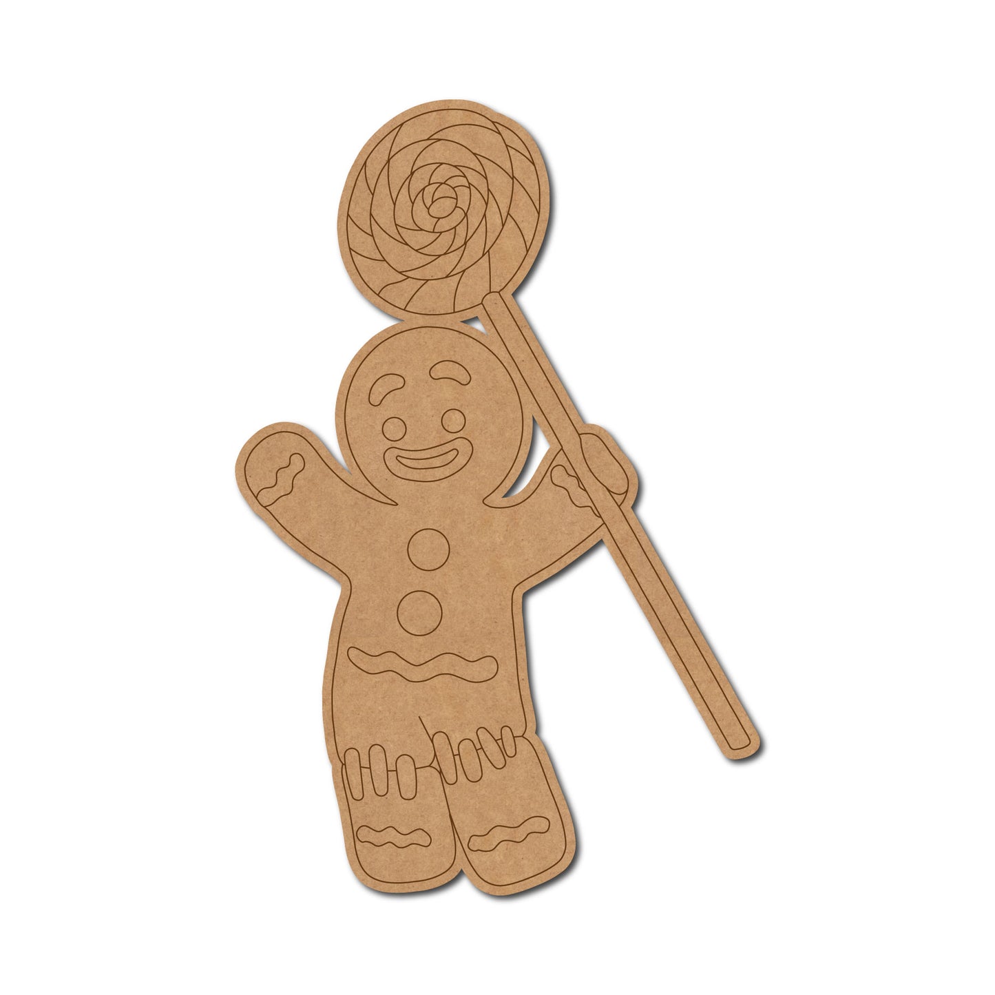 Christmas Gingerbread Man Pre Marked MDF Design 2