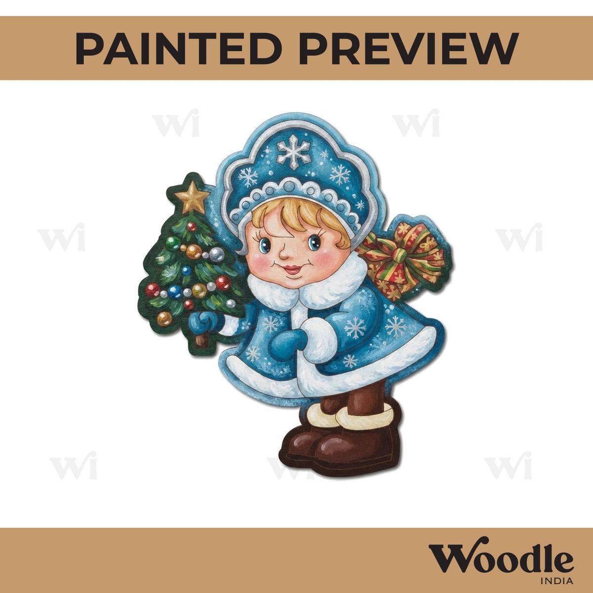 Christmas Girl Pre Marked MDF Design 1