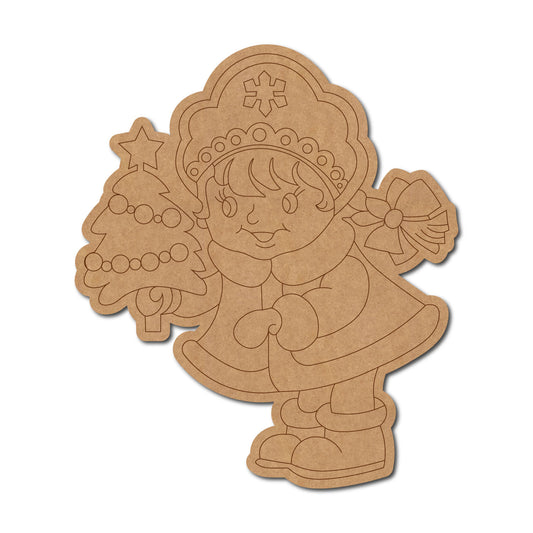 Christmas Girl Pre Marked MDF Design 1