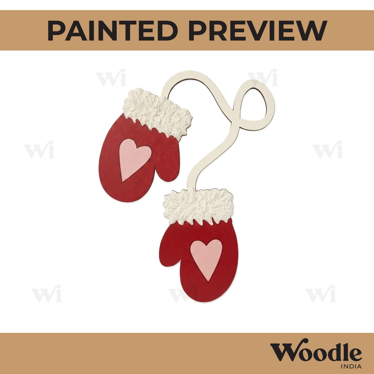 Christmas Gloves Pre Marked MDF Design 1