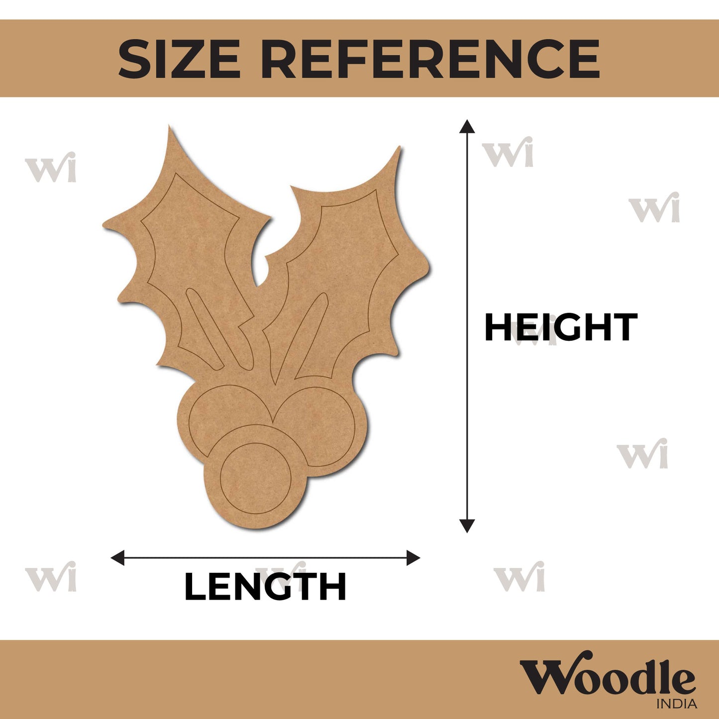 Christmas Holly Berries Pre Marked MDF Design 1