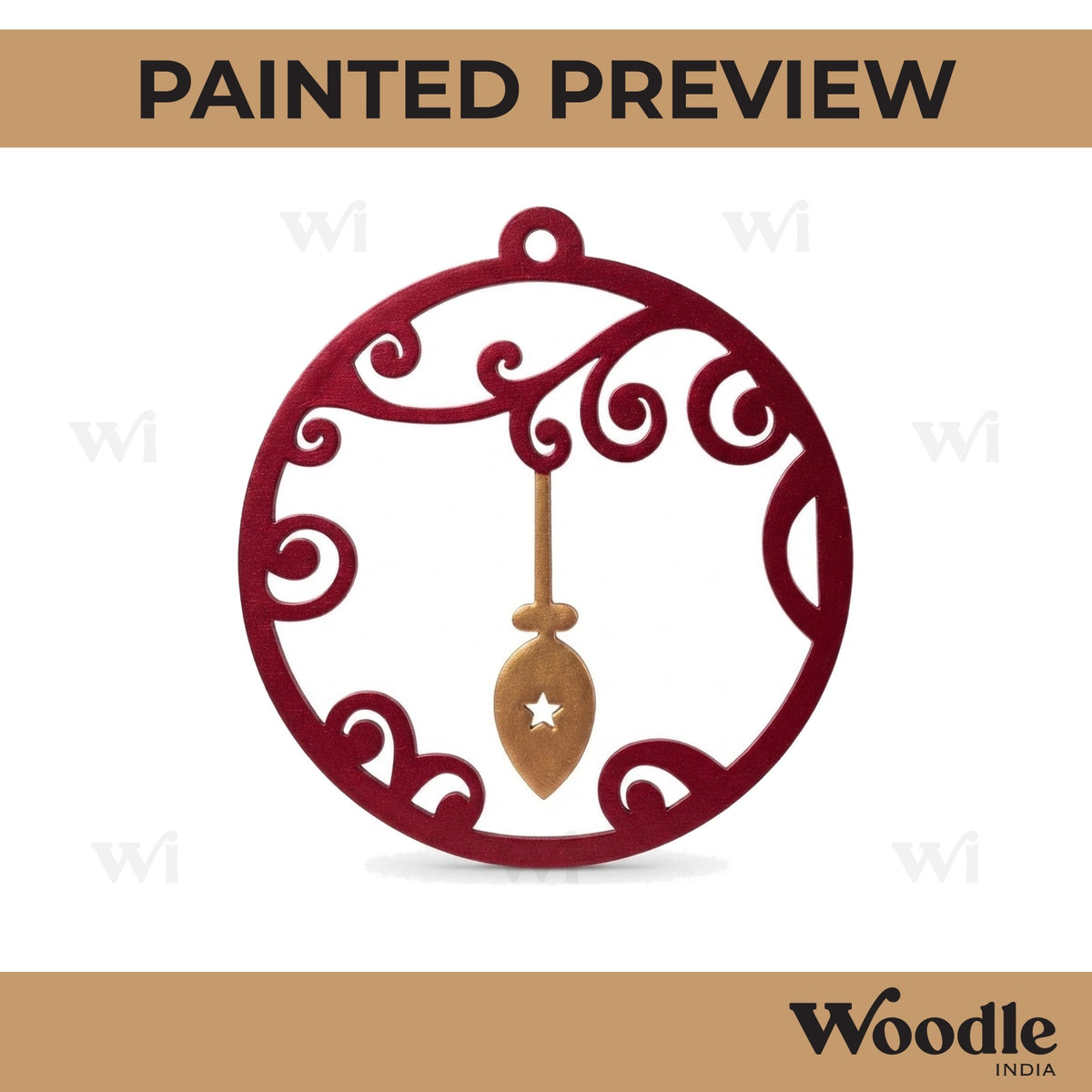 Christmas Ornament Cutout MDF Design 12