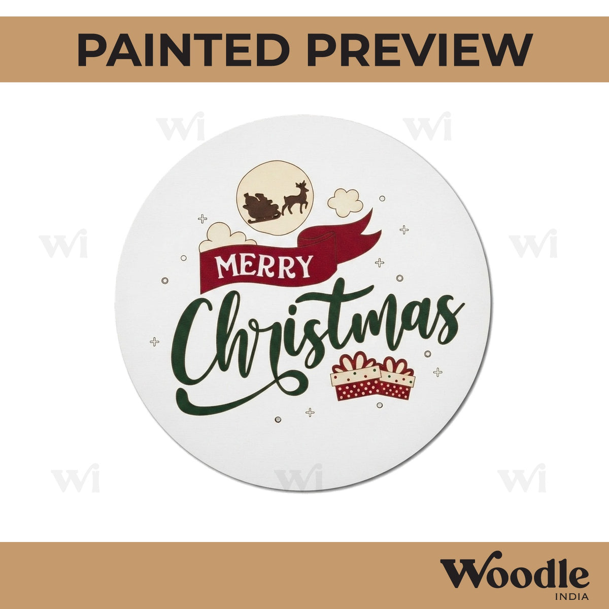 Christmas Pre Marked Round MDF Design 1