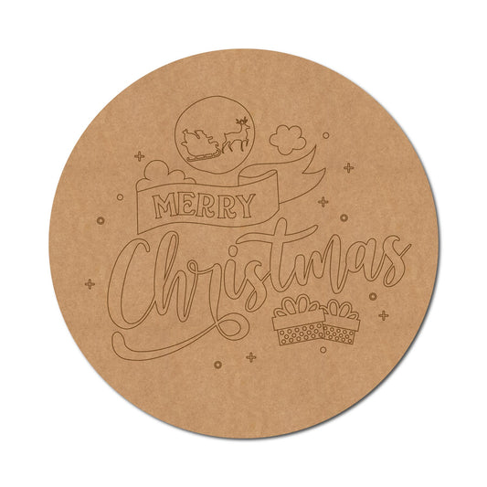 Christmas Pre Marked Round MDF Design 1