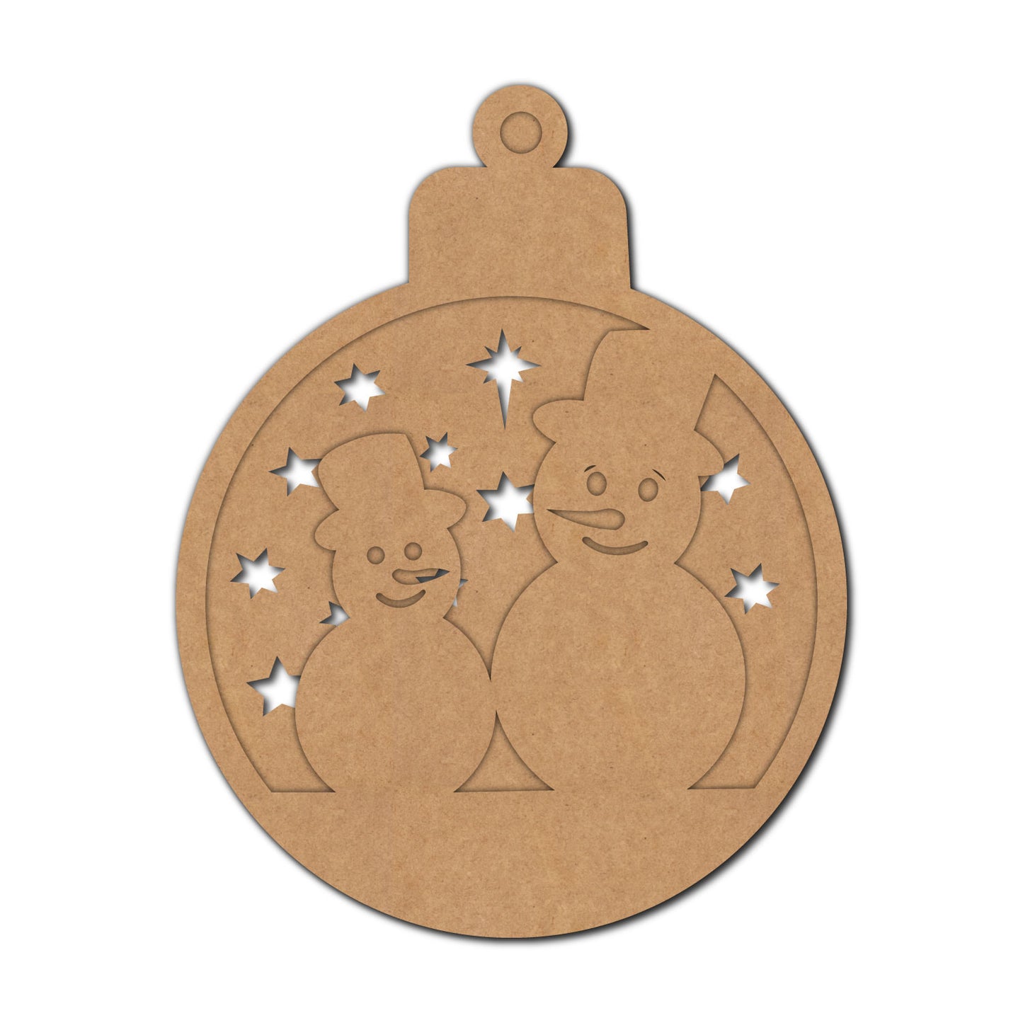 Christmas Snow Man Ornament Base MDF Design 1