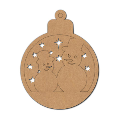 Christmas Snow Man Ornament Base MDF Design 1