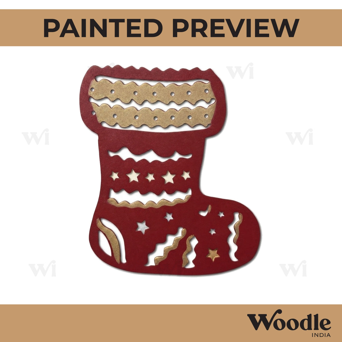 Christmas Stockings Cutout MDF Design 2
