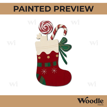 Christmas Stockings Pre Marked MDF Design 3