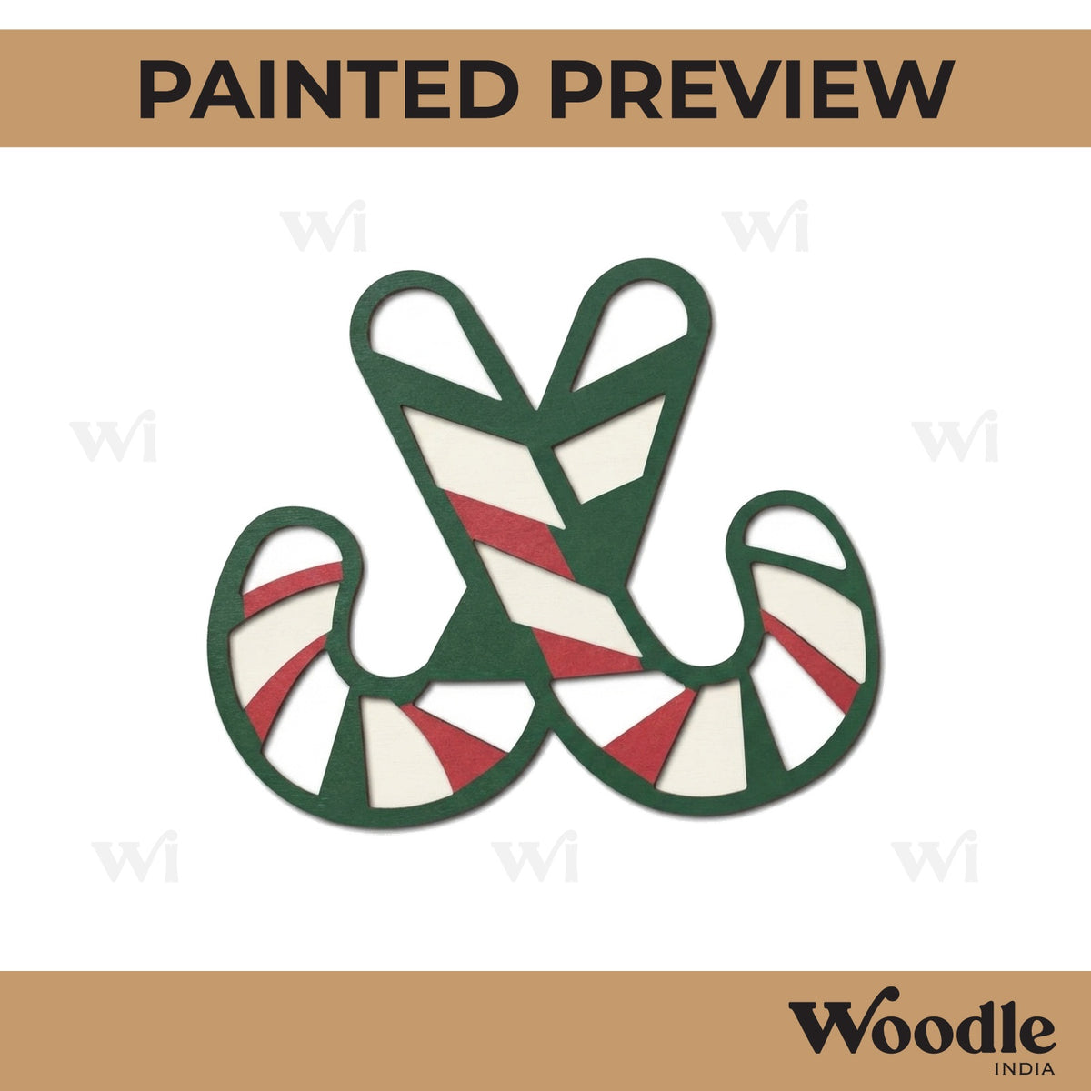 Christmas Straws Cutout MDF Design 1