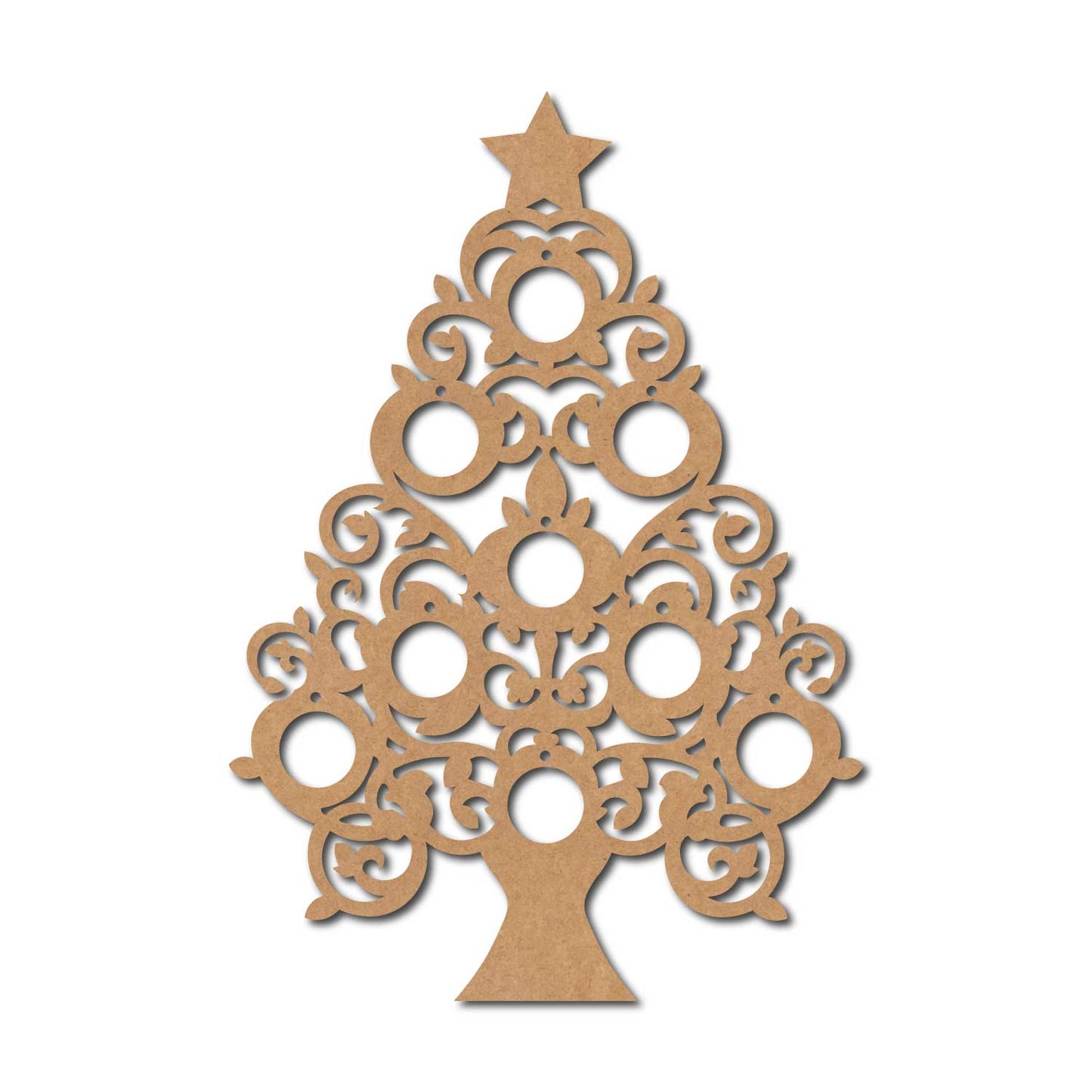Christmas Tree Cutout MDF Design 9