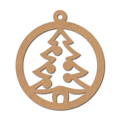 Christmas Tree Ornament Cutout MDF Design 1