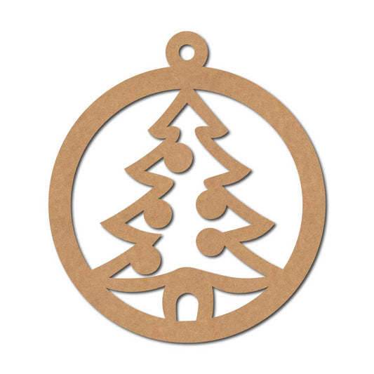 Christmas Tree Ornament Cutout MDF Design 1