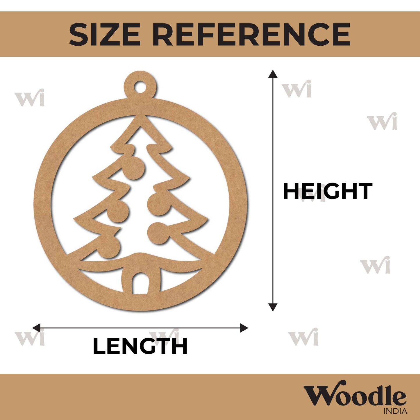 Christmas Tree Ornament Cutout MDF Design 1