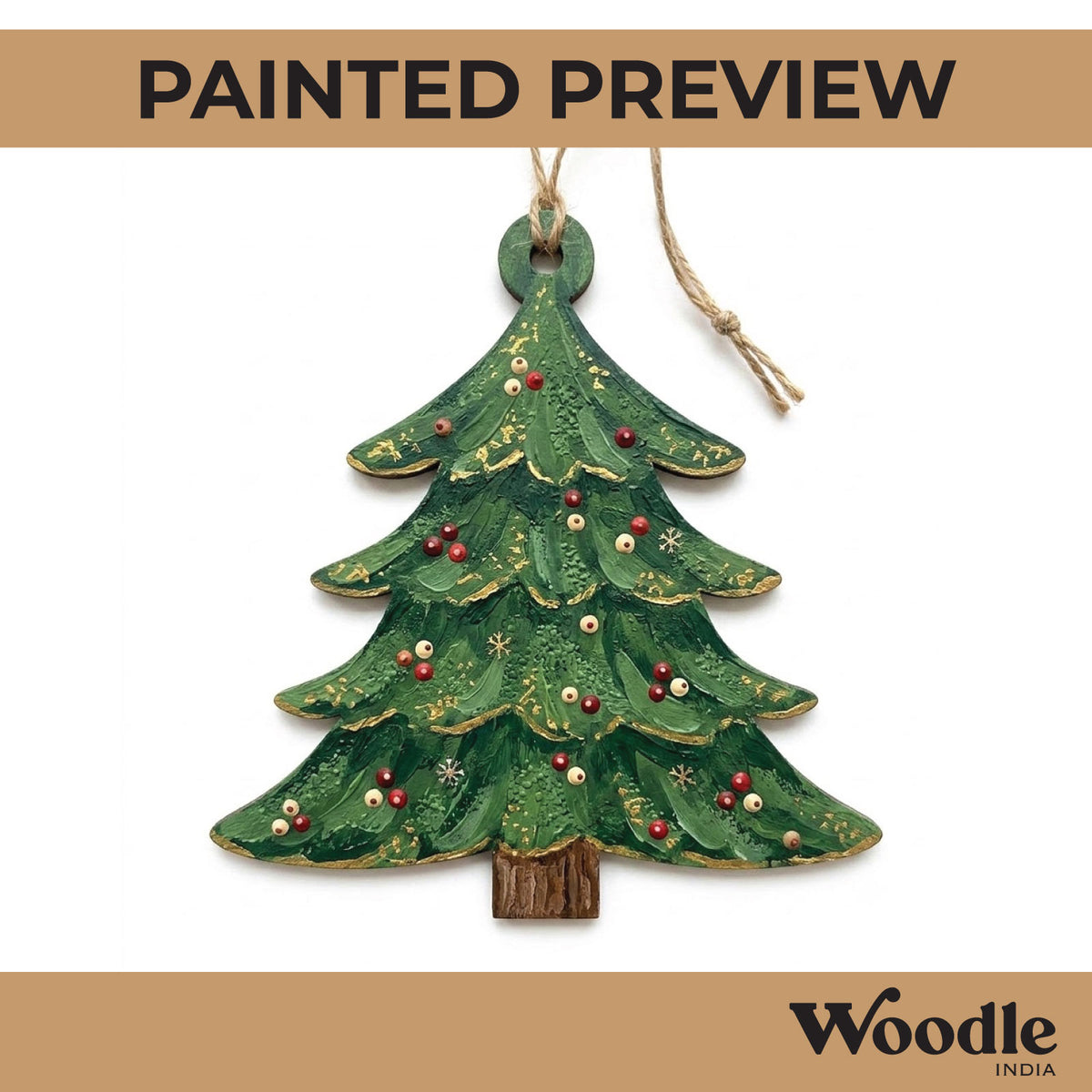 Christmas Tree Ornament Cutout MDF Design 2