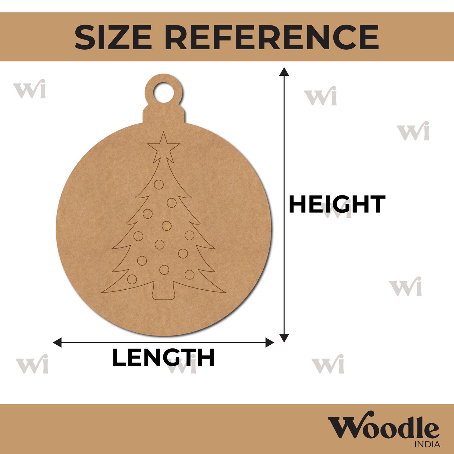 Christmas Tree Ornament Pre Marked MDF Design 1