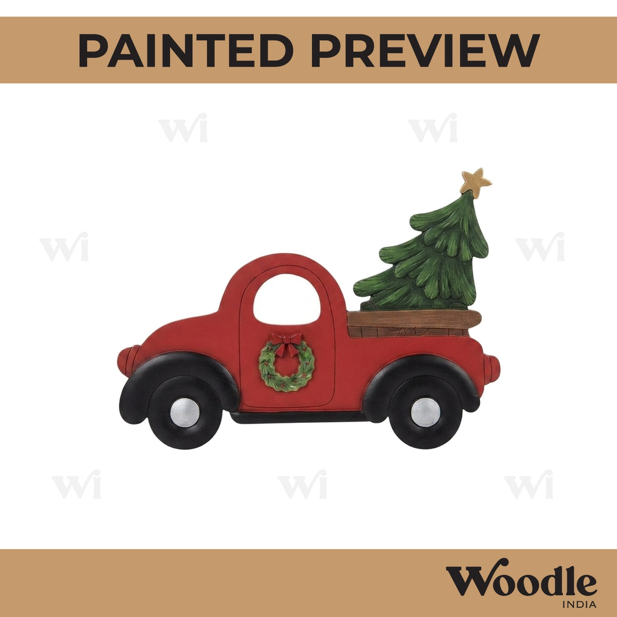 Christmas Truck With Tree Pre Marked MDF Design 1