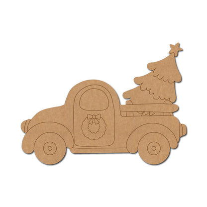 Christmas Truck With Tree Pre Marked MDF Design 1