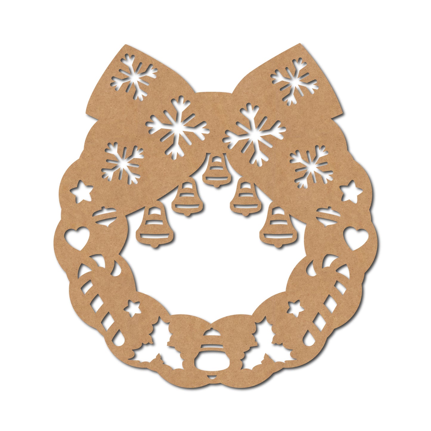 Christmas Wreath Cutout MDF Design 1