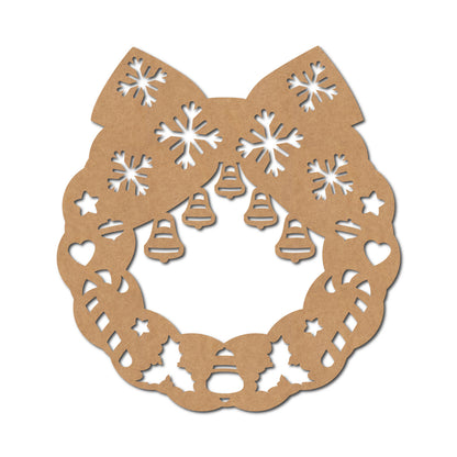 Christmas Wreath Cutout MDF Design 1