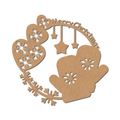 Christmas Wreath Cutout MDF Design 2