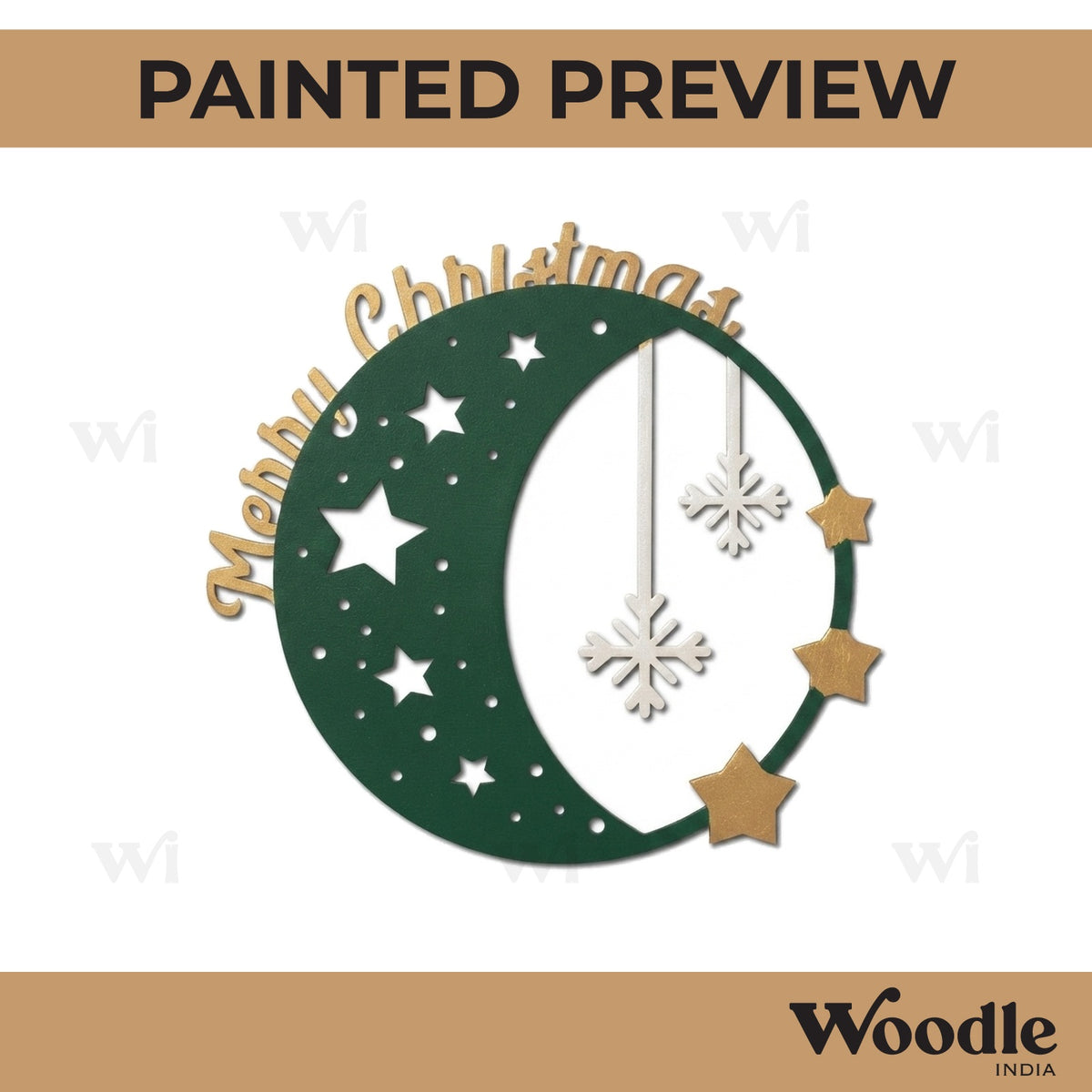 Christmas Wreath Cutout MDF Design 4