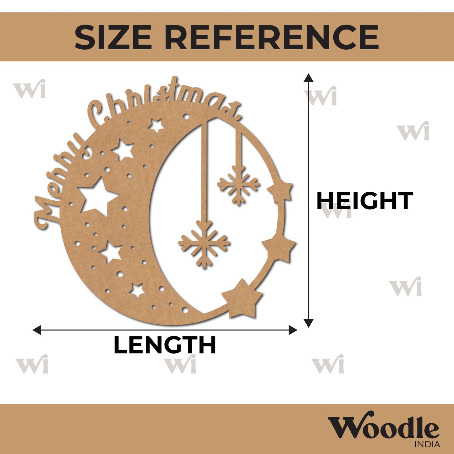 Christmas Wreath Cutout MDF Design 4