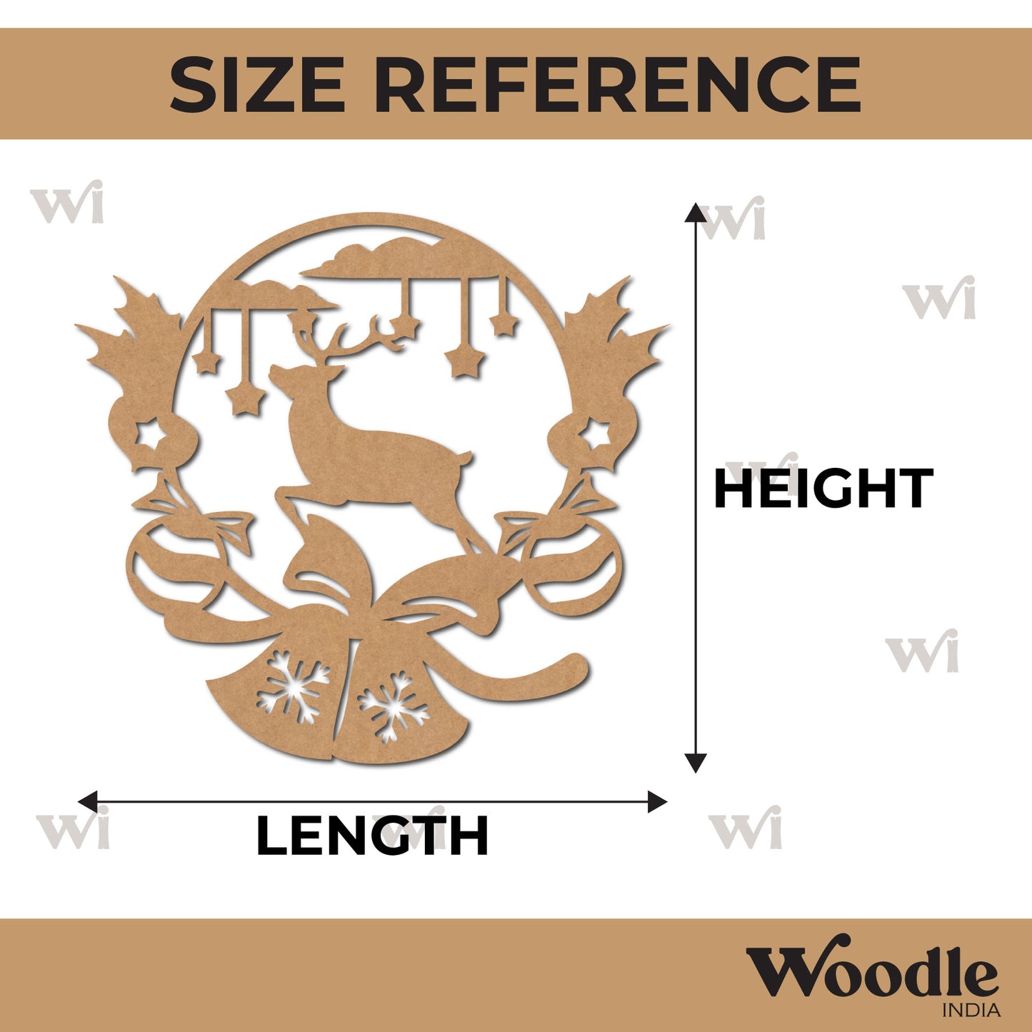 Christmas Wreath Cutout MDF Design 5