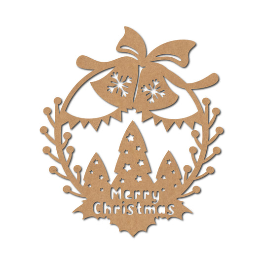 Christmas Wreath Cutout MDF Design 6