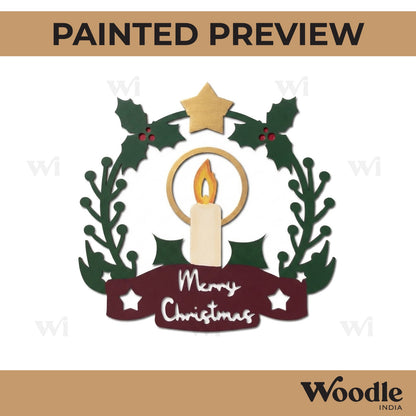 Christmas Wreath Cutout MDF Design 7