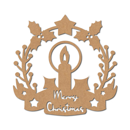 Christmas Wreath Cutout MDF Design 7