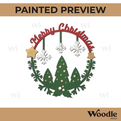 Christmas Wreath Cutout MDF Design 9